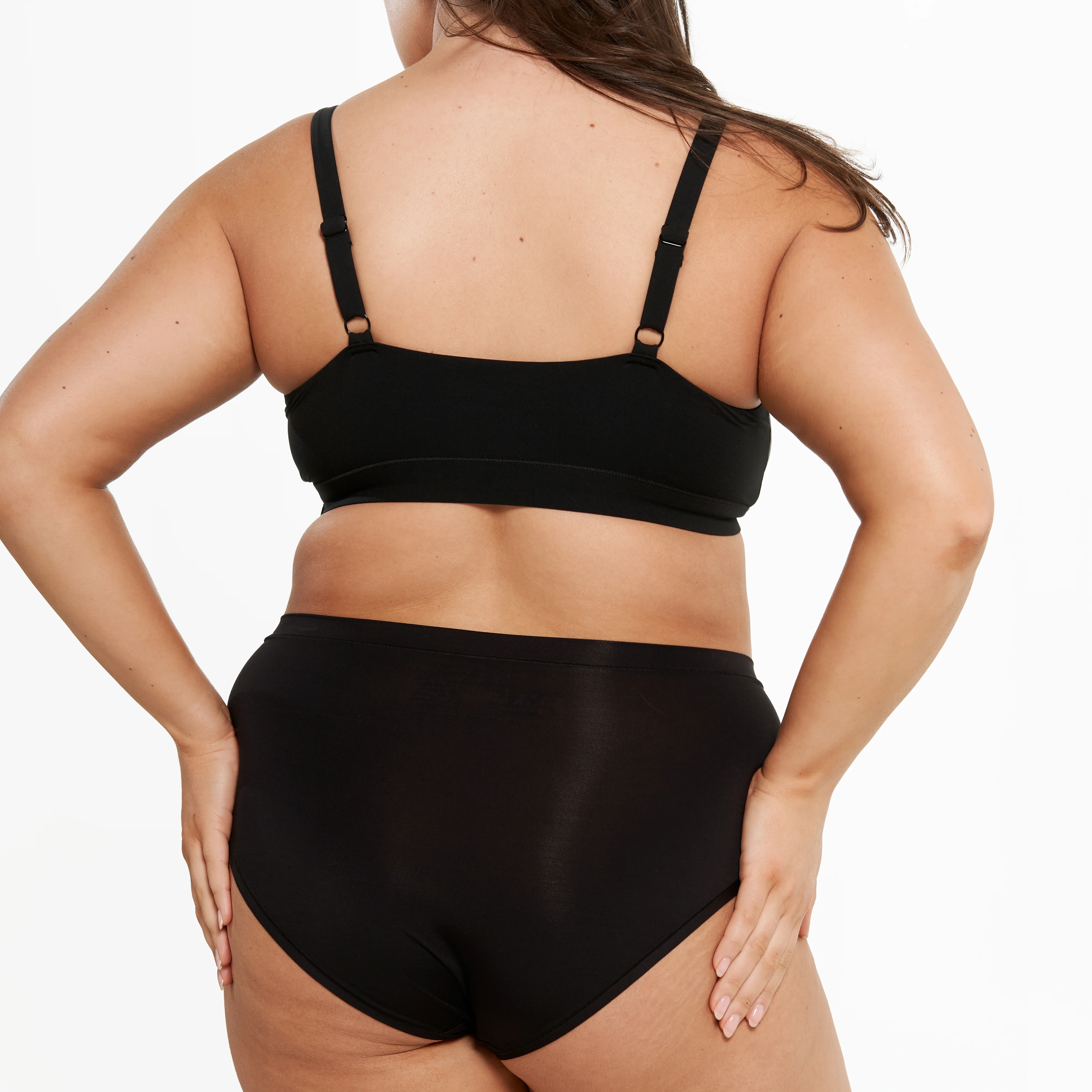 High-Rise Bikini Brief - Bamboo Butter - Black - Image 4