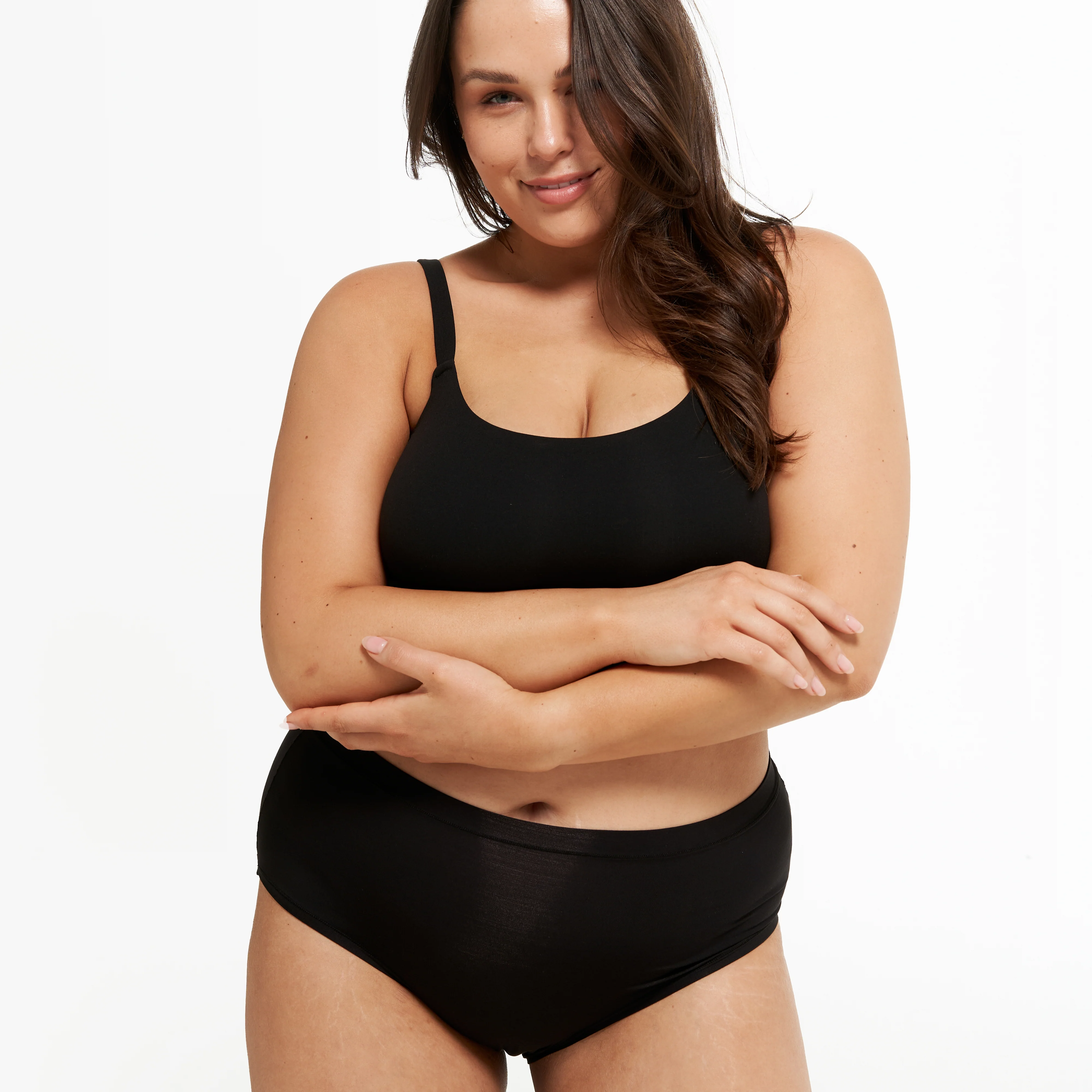 High-Rise Bikini Brief - Bamboo Butter - Black - Image 5