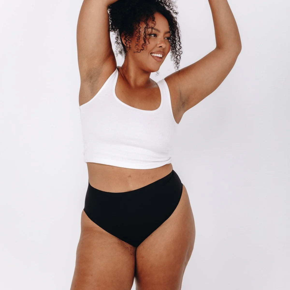 High-Rise Bikini - Seamless Cotton - Black - Image 3