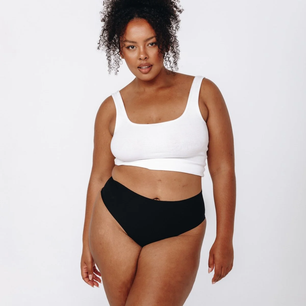 High-Rise Bikini - Seamless Cotton - Black - Image 4