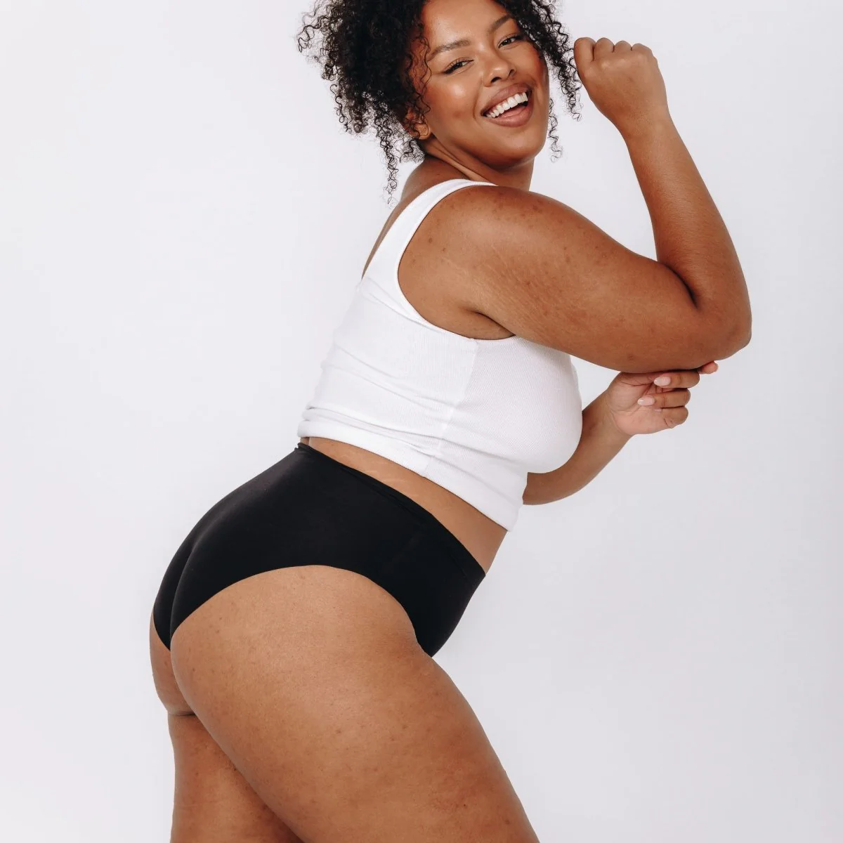 High-Rise Bikini - Seamless Cotton - Black - Image 6