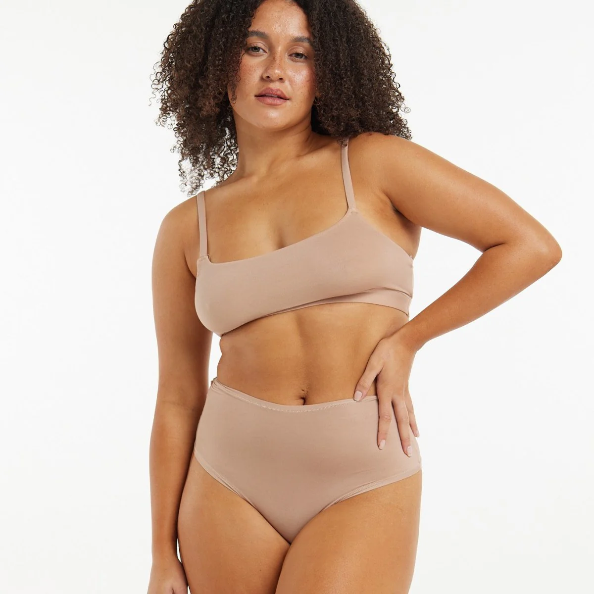 High-Rise Thong - Super Stretch - Latte - Image 3