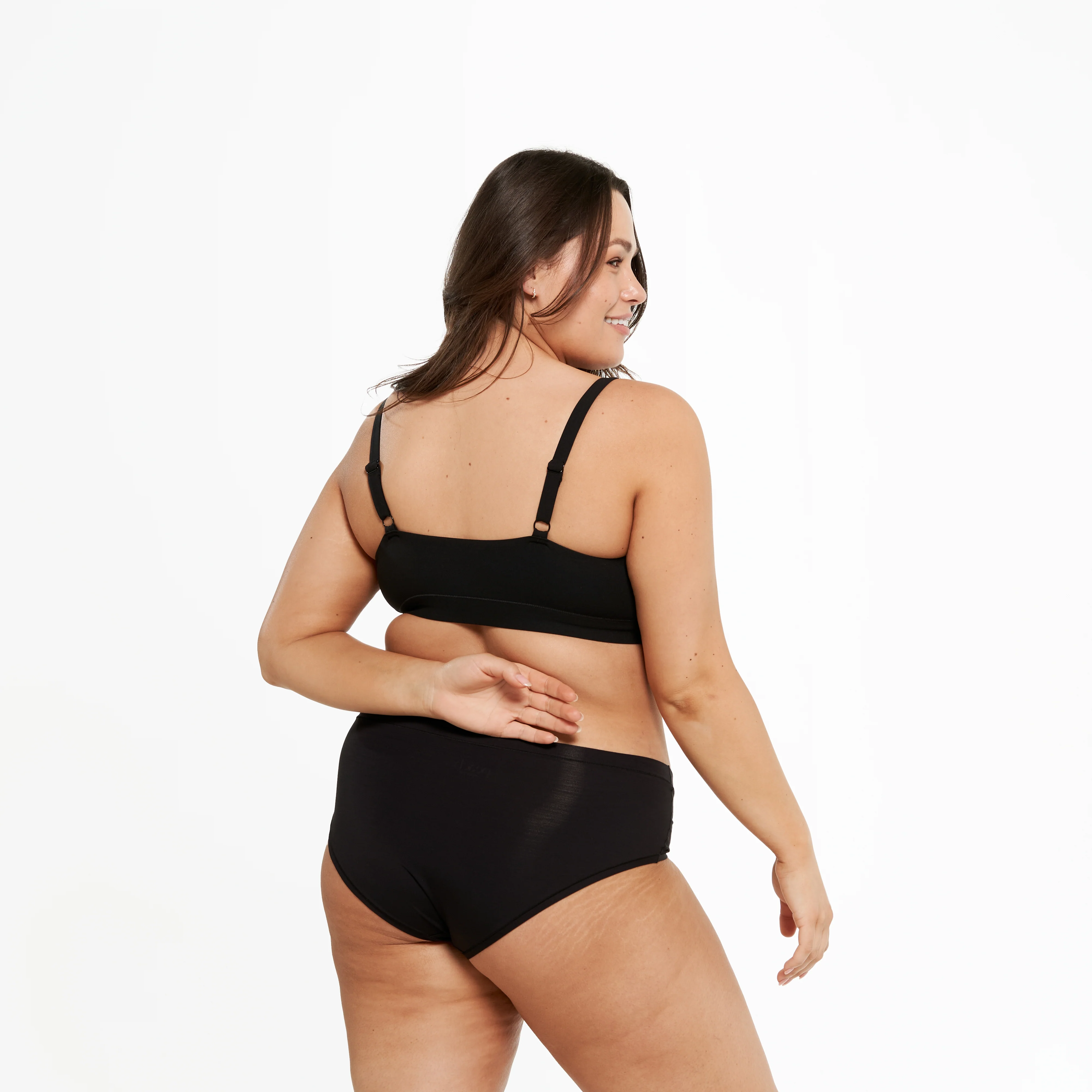 Mid-Rise Bikini Brief - Bamboo Butter - Black - Image 3