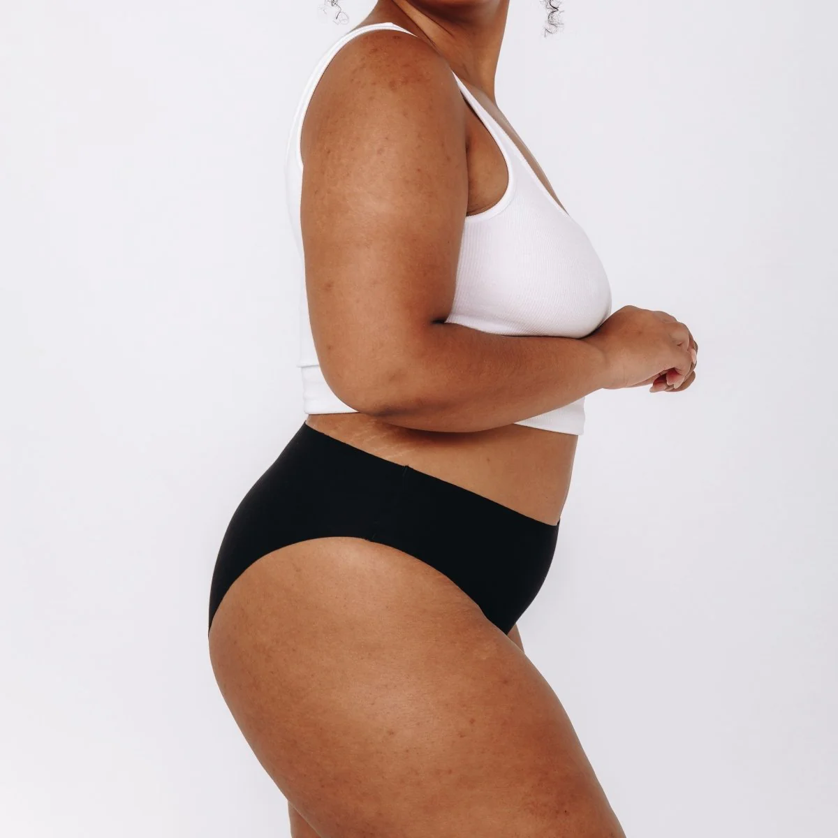 Mid-Rise Bikini - Seamless Cotton - Black - Image 3