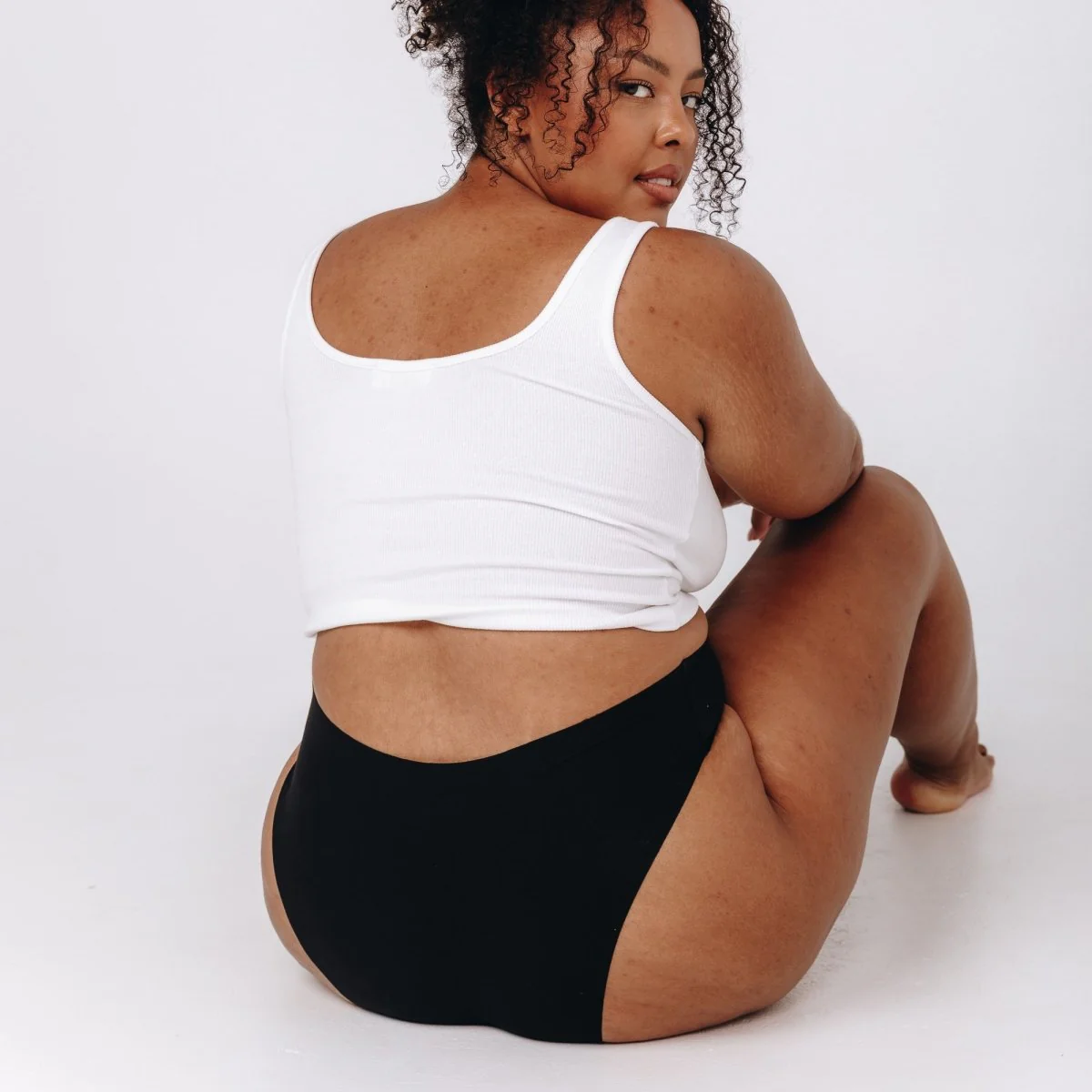 Mid-Rise Bikini - Seamless Cotton - Black - Image 4