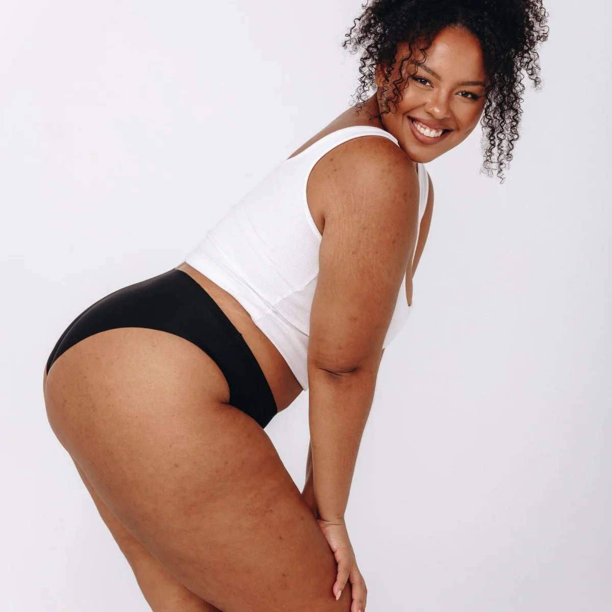 Mid-Rise Bikini - Seamless Cotton - Black - Image 5