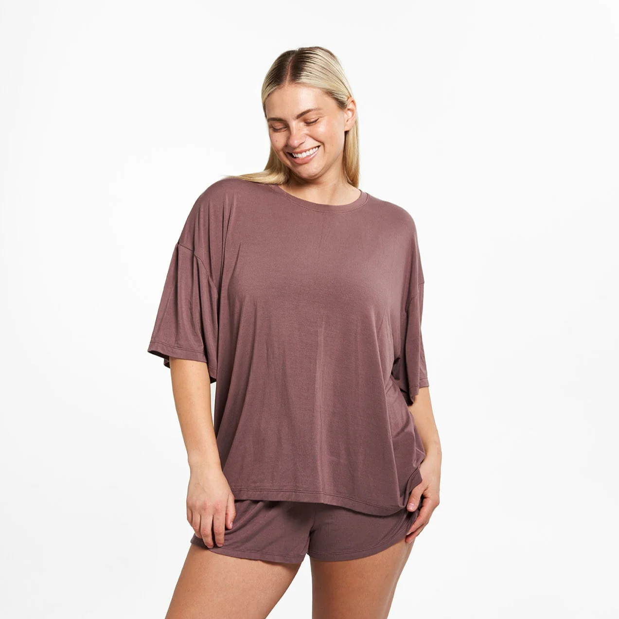 Oversized Sleep Shirt - Peppercorn - Image 3